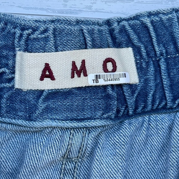 AMO Shorts Blue Finder Keepers Paperbag Denim Women size 27 - Picture 9 of 13